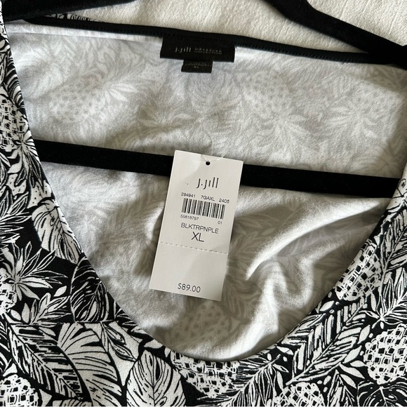NWT J Jill Wearever Collection Womens Midi Dress Size XL Pineapples Vacation - Picture 9 of 11